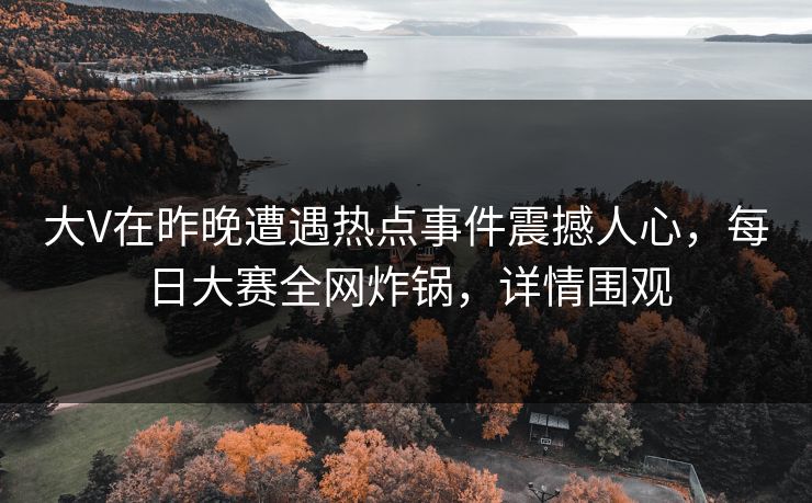 大V在昨晚遭遇热点事件震撼人心，每日大赛全网炸锅，详情围观
