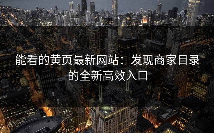 能看的黄页最新网站：发现商家目录的全新高效入口