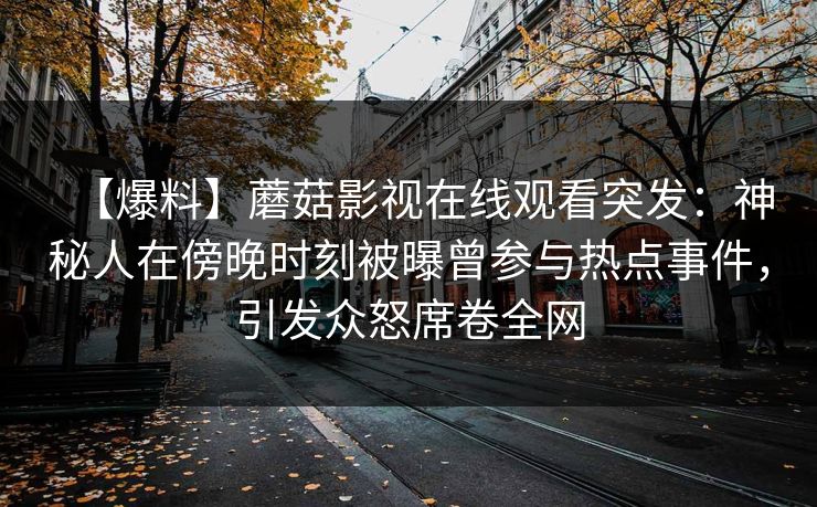 【爆料】蘑菇影视在线观看突发：神秘人在傍晚时刻被曝曾参与热点事件，引发众怒席卷全网