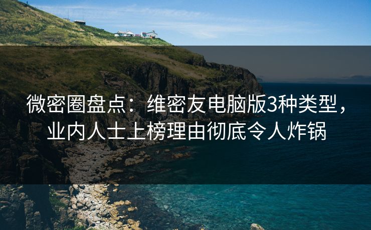 微密圈盘点：维密友电脑版3种类型，业内人士上榜理由彻底令人炸锅
