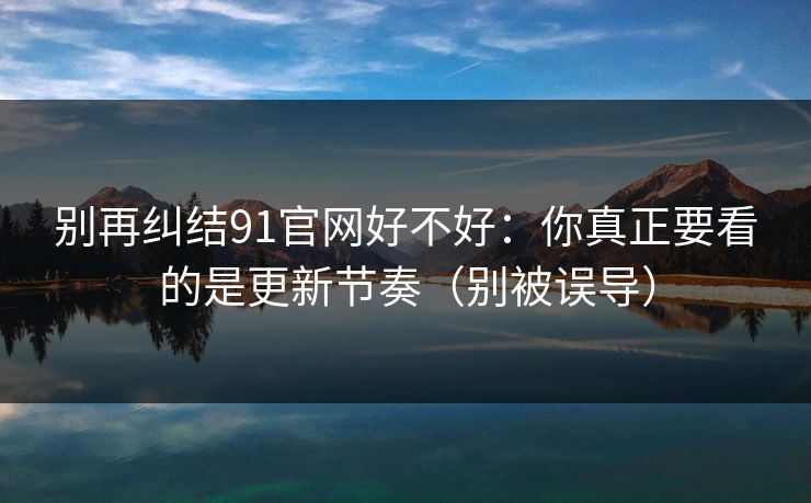 别再纠结91官网好不好：你真正要看的是更新节奏（别被误导）